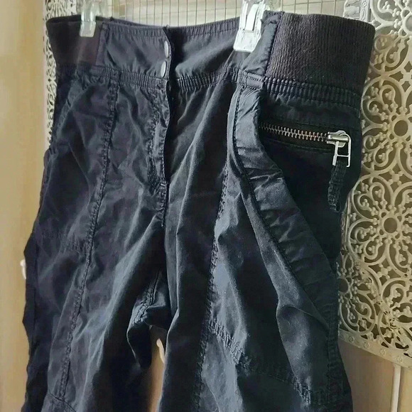 Loft Marisa Cropped Lightweight Cotton Cargo Pants Drawstring Leg Openings - Picture 2 of 14